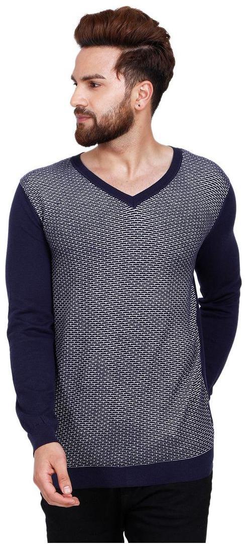 

Reston Flat Knit V-Neck Printed Pullover