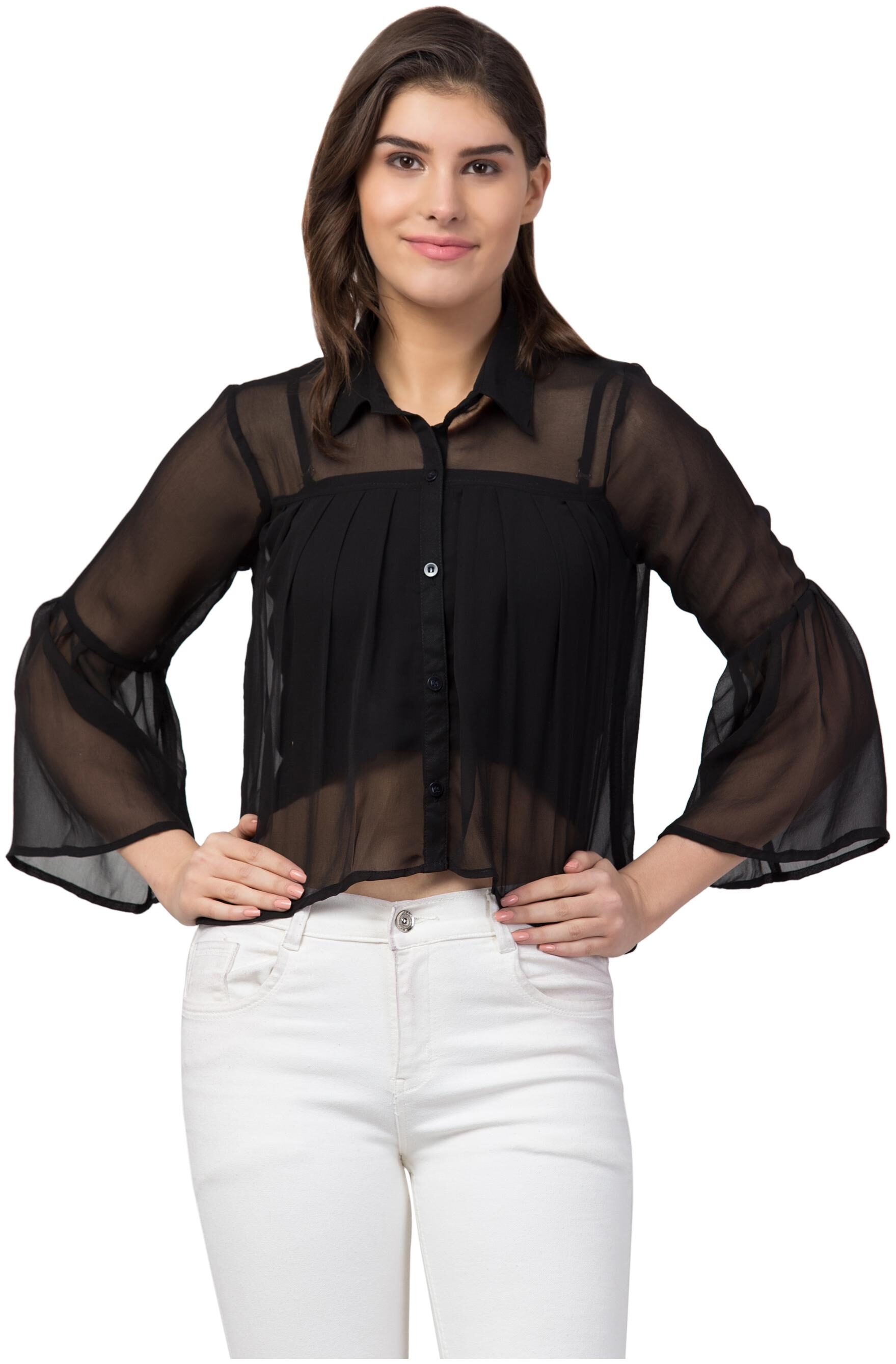 

Retrobella Women Solid Regular top - Black
