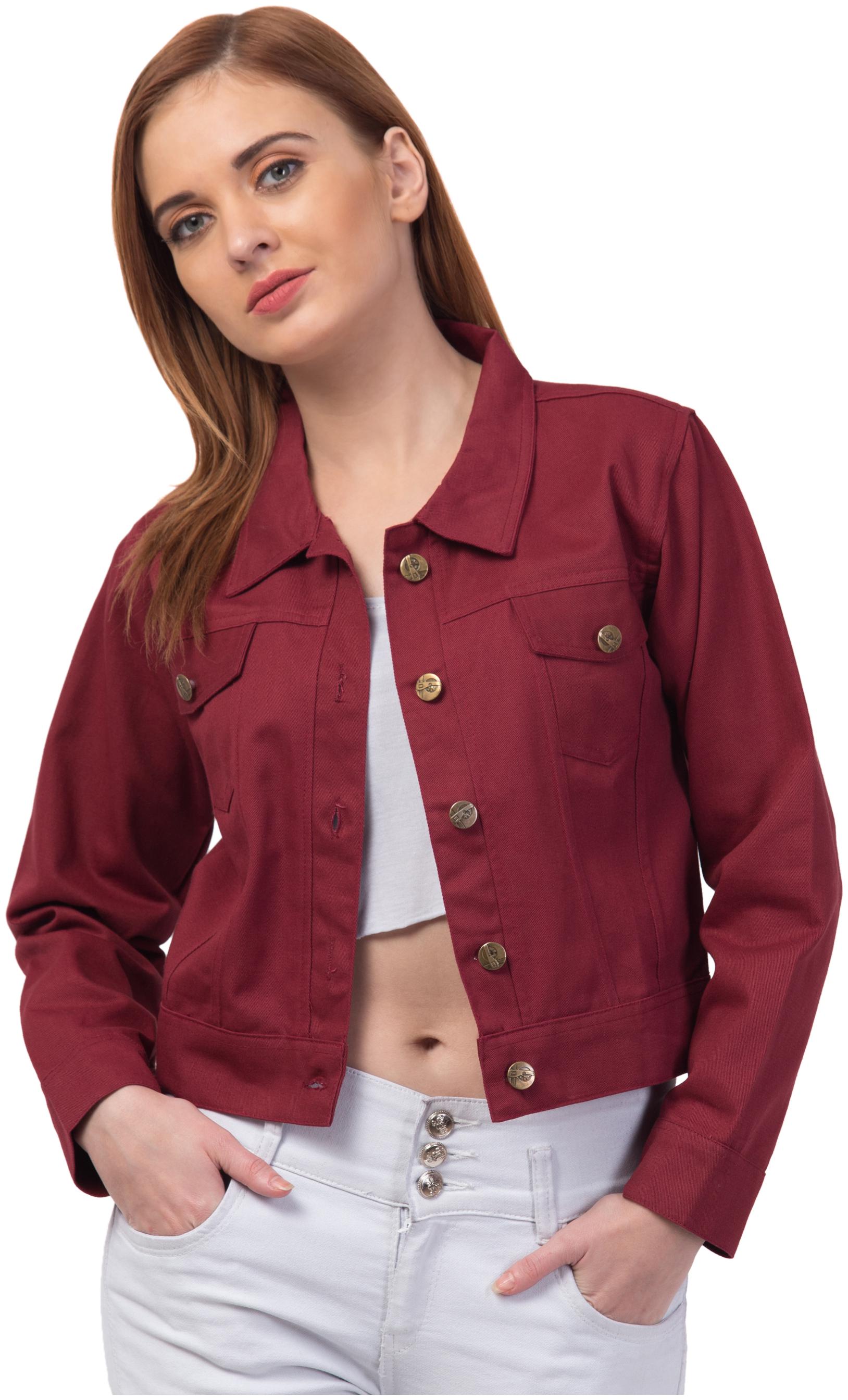 

Retrobella Women Solid Regular Jacket - Maroon
