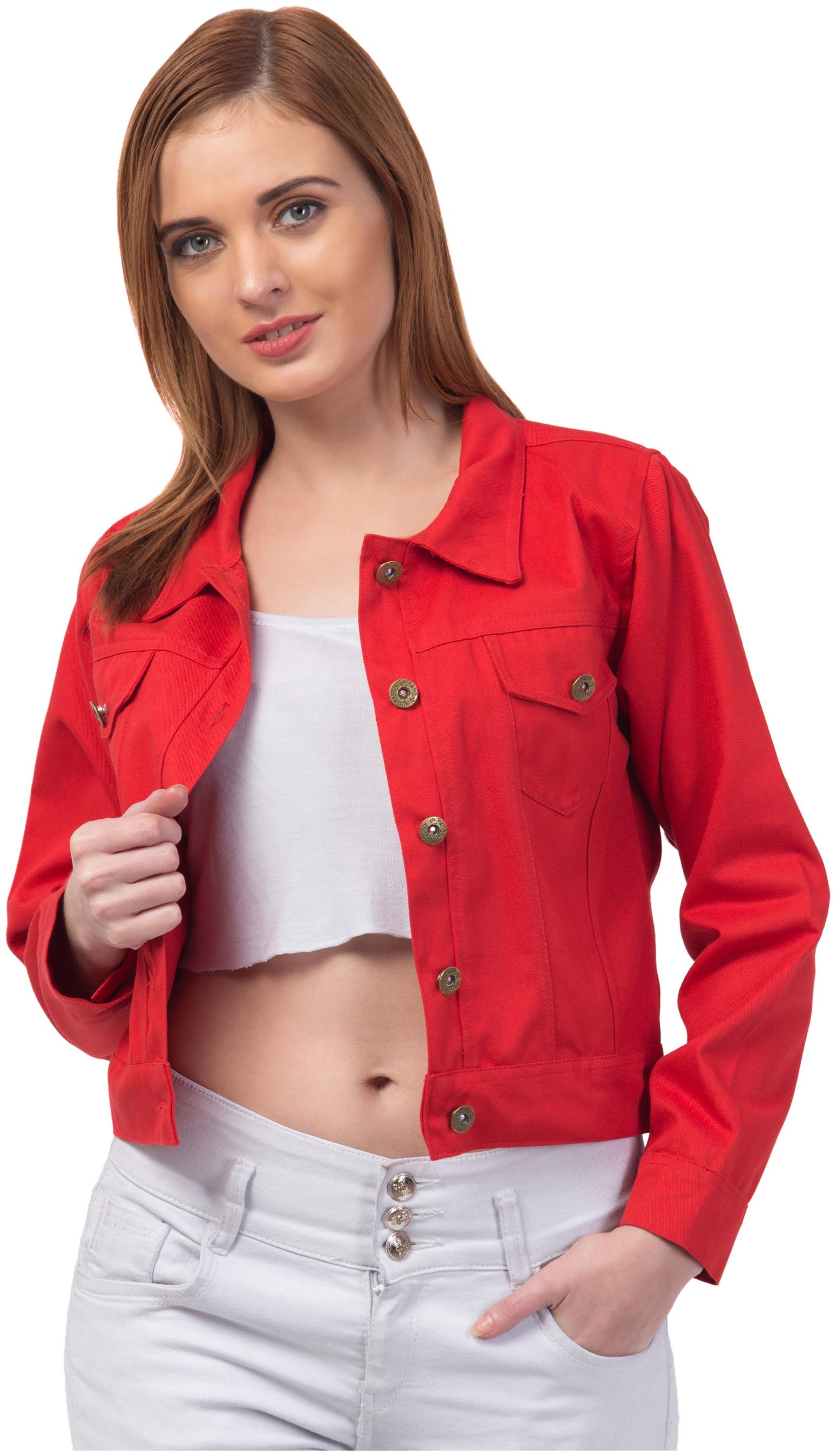 

Retrobella Women Solid Regular Jacket - Red