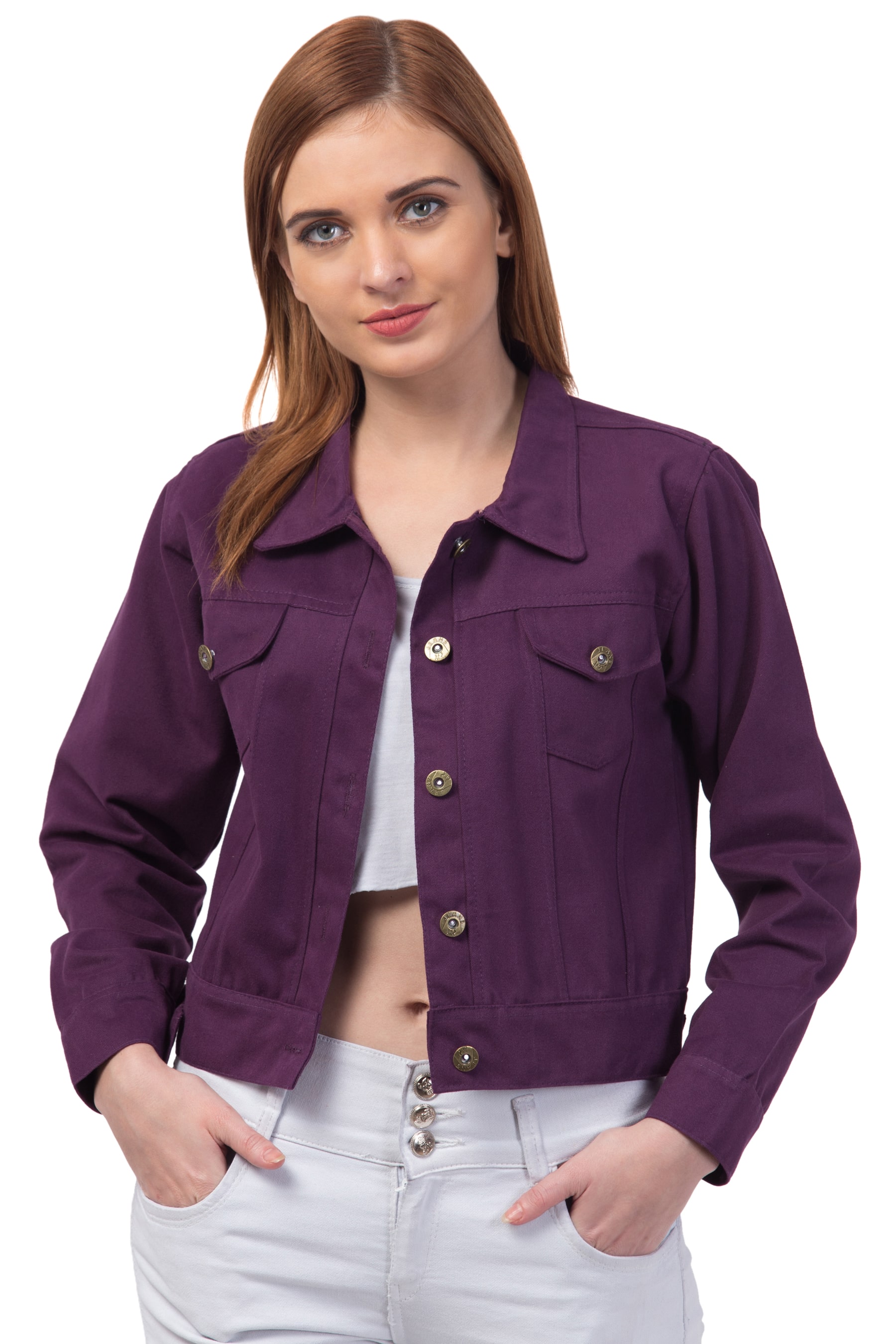 

Retrobella Women Solid Regular Jacket - Purple