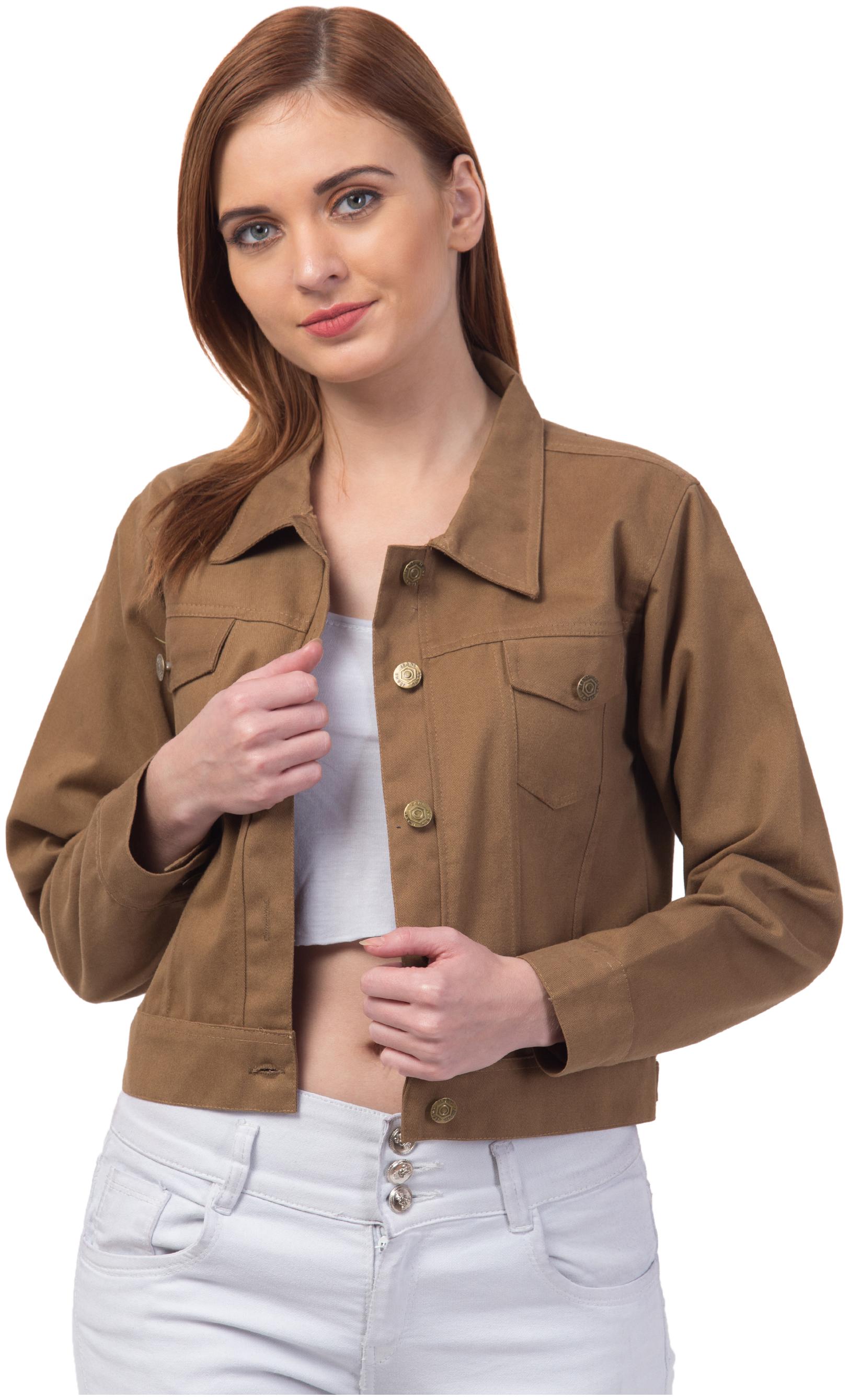

Retrobella Women Solid Regular Jacket - Brown