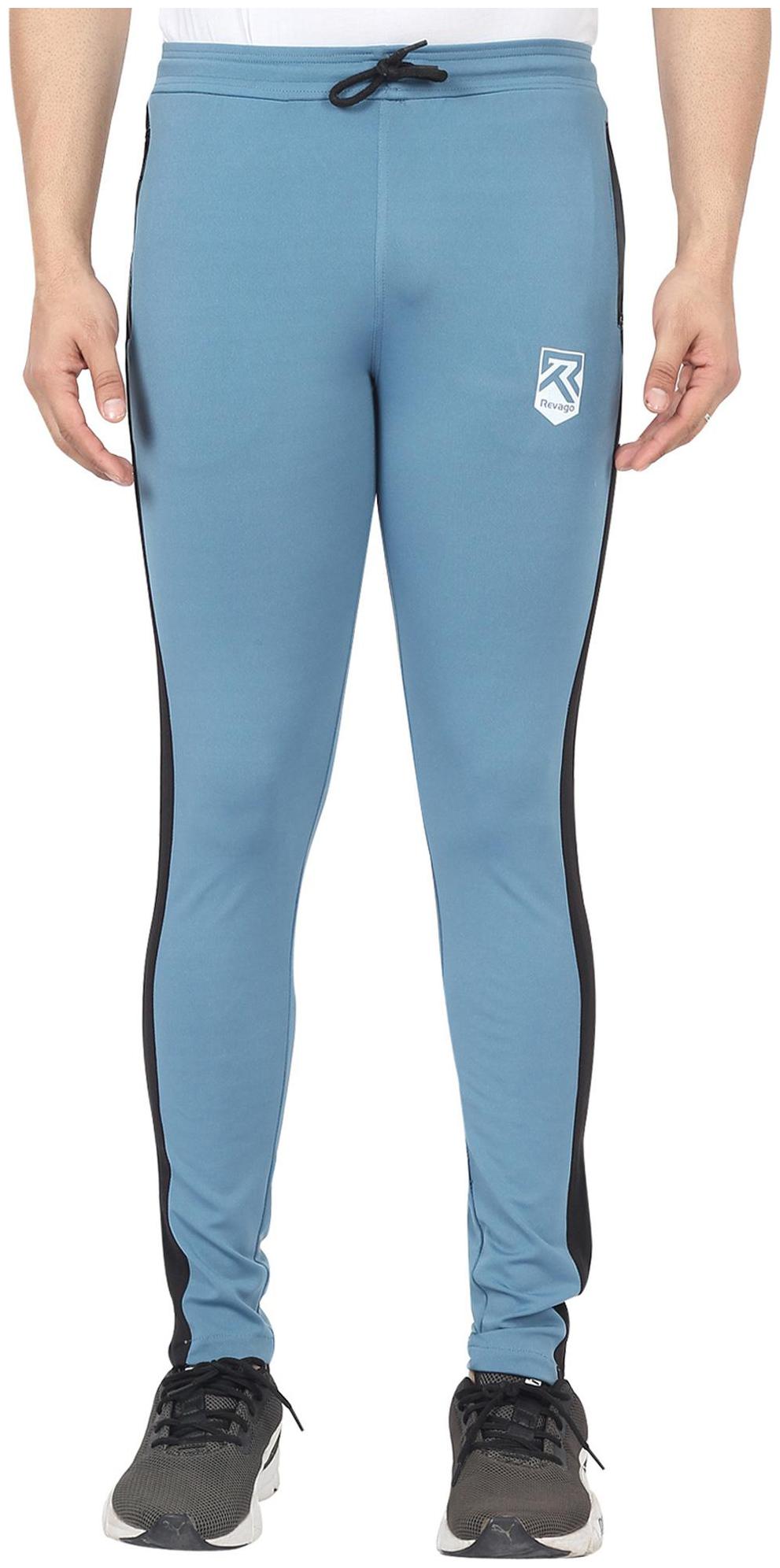 

REVAGO Men Blue Solid Slim fit Track pants