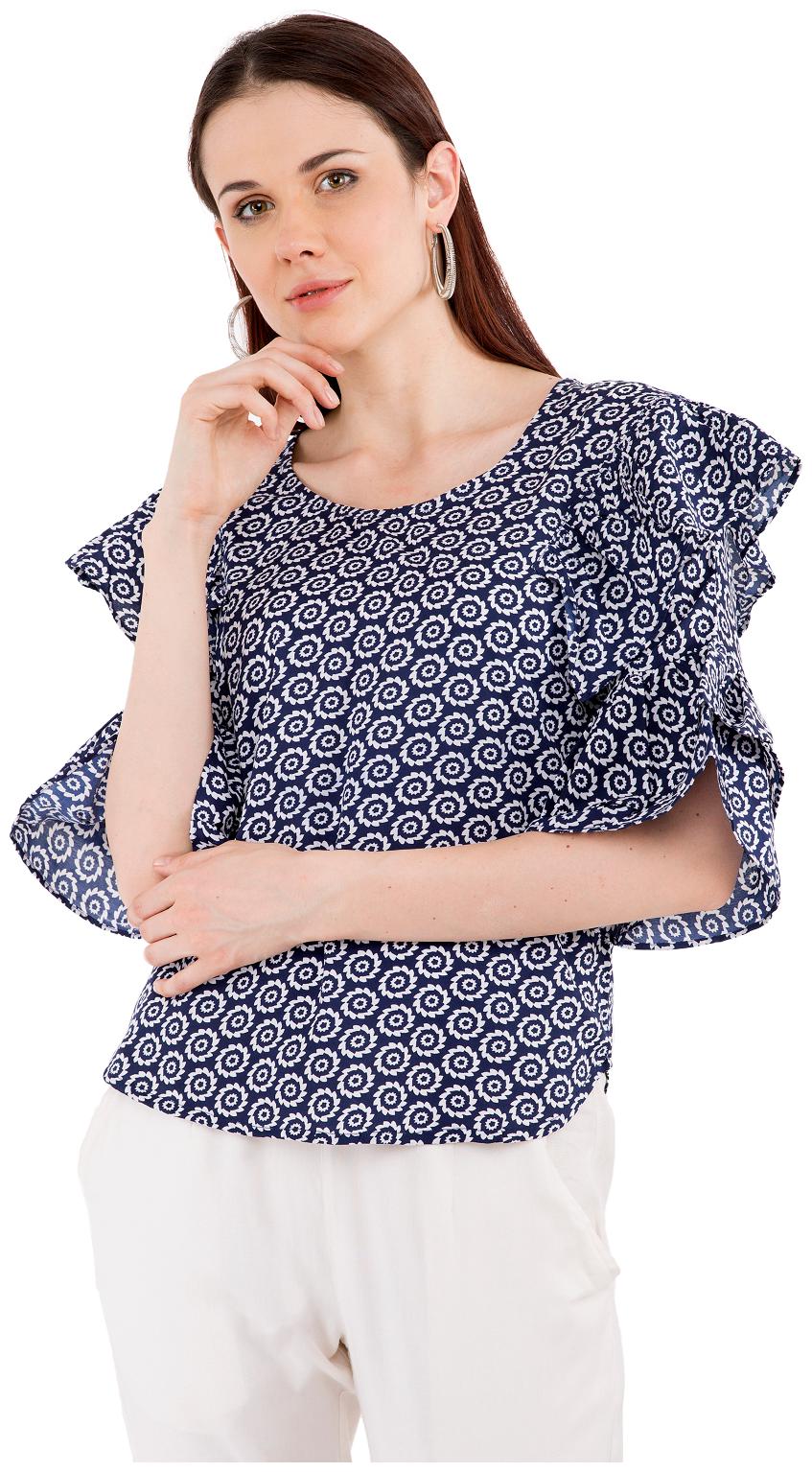 

Rewon fashion Forever Women Printed Regular top - Blue