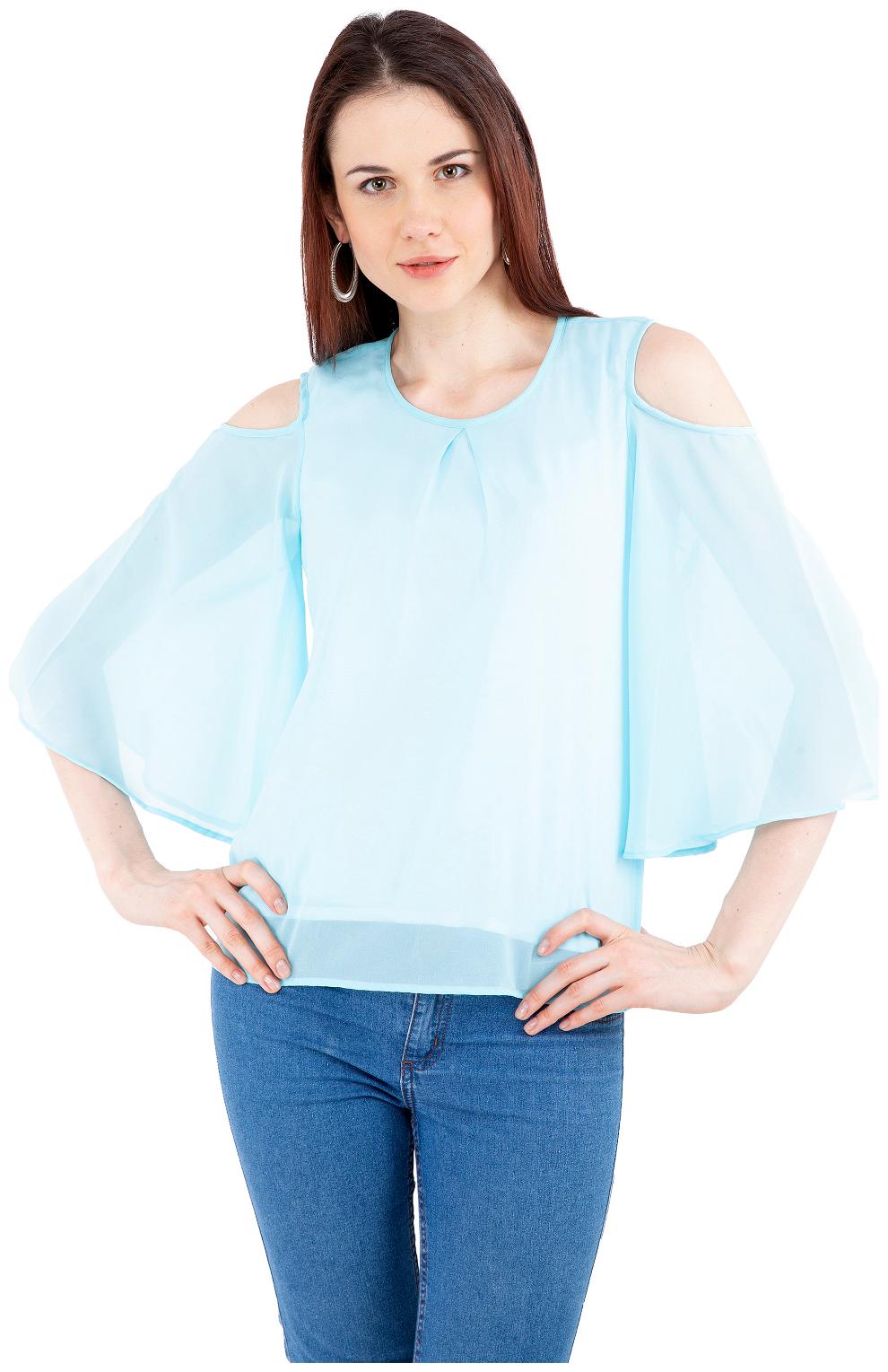 

Rewon fashion Forever Women Solid A-line top - Blue