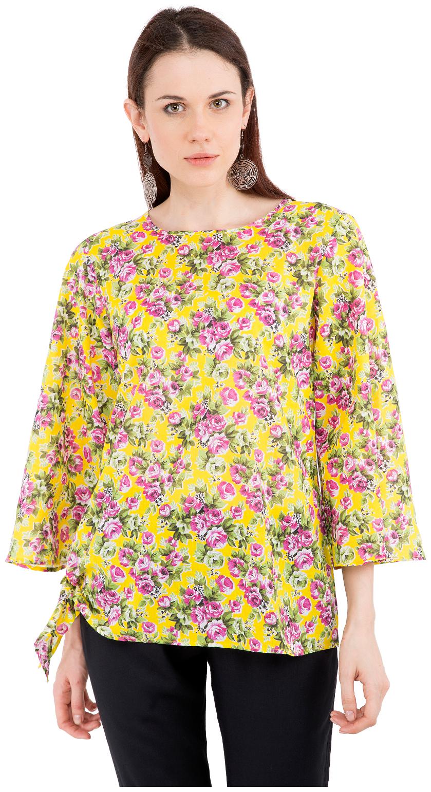 

Rewon Women 3 4 Sleeve Casual Mustard Top