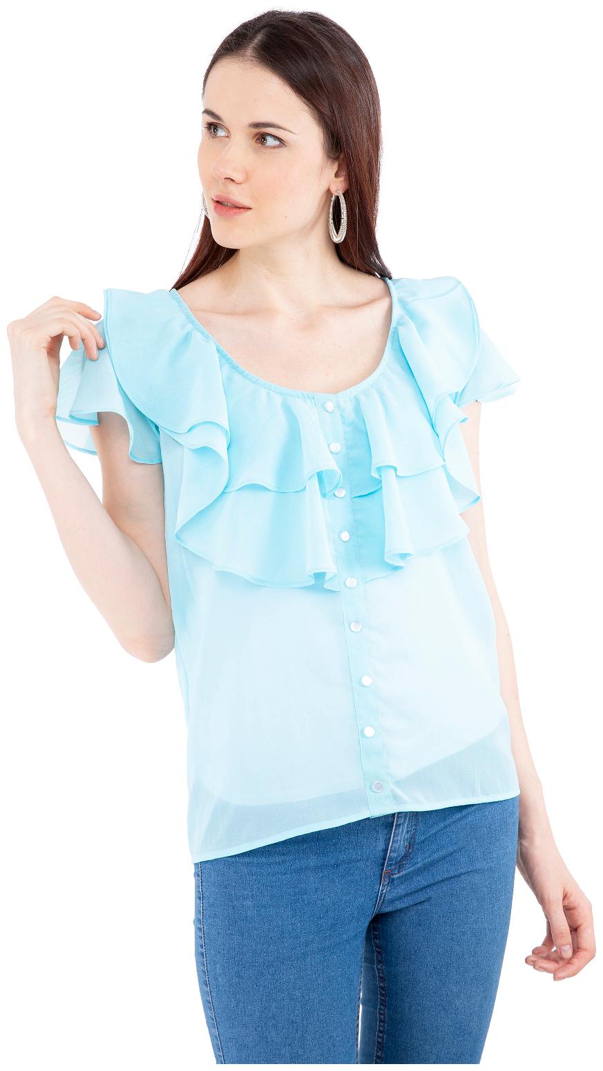 

Rewon fashion Forever Women Solid A-line top - Blue