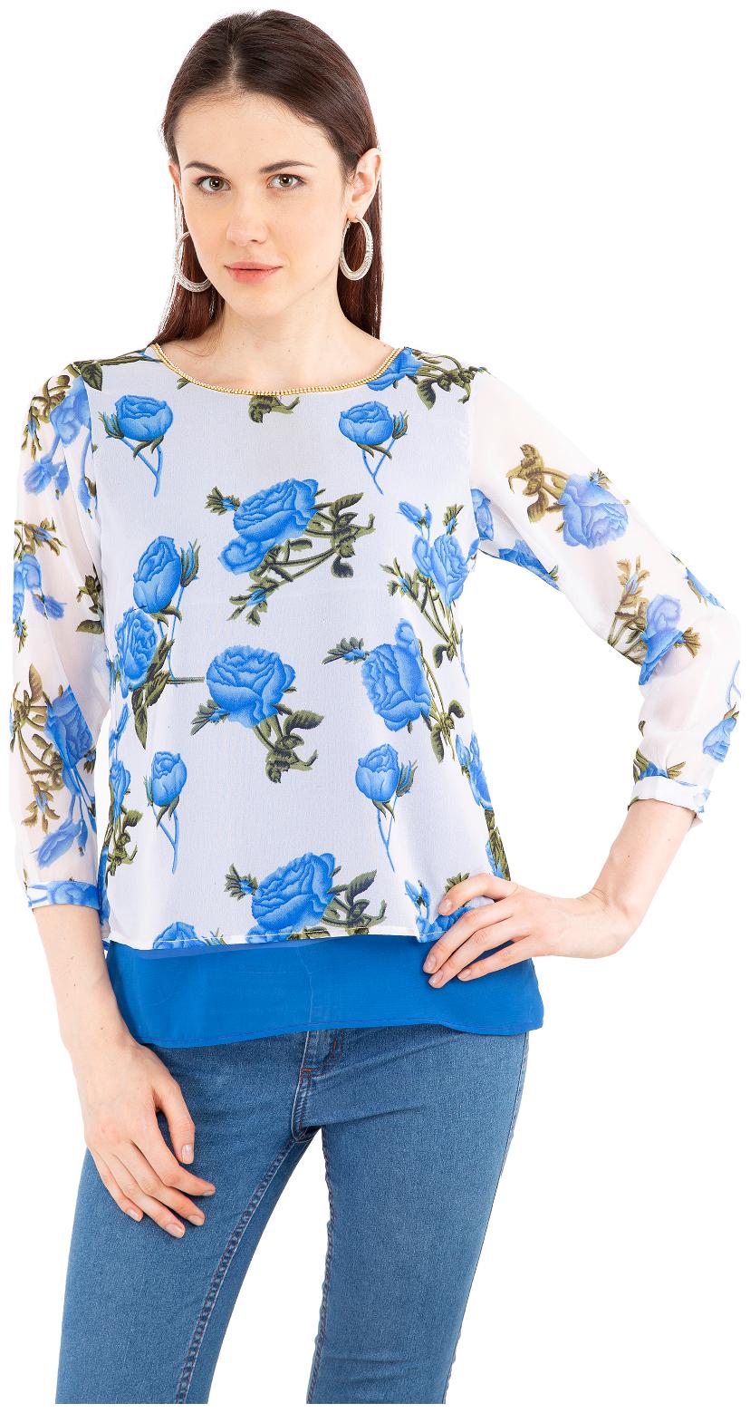 

Rewon fashion Forever Women Solid A-line top - Blue