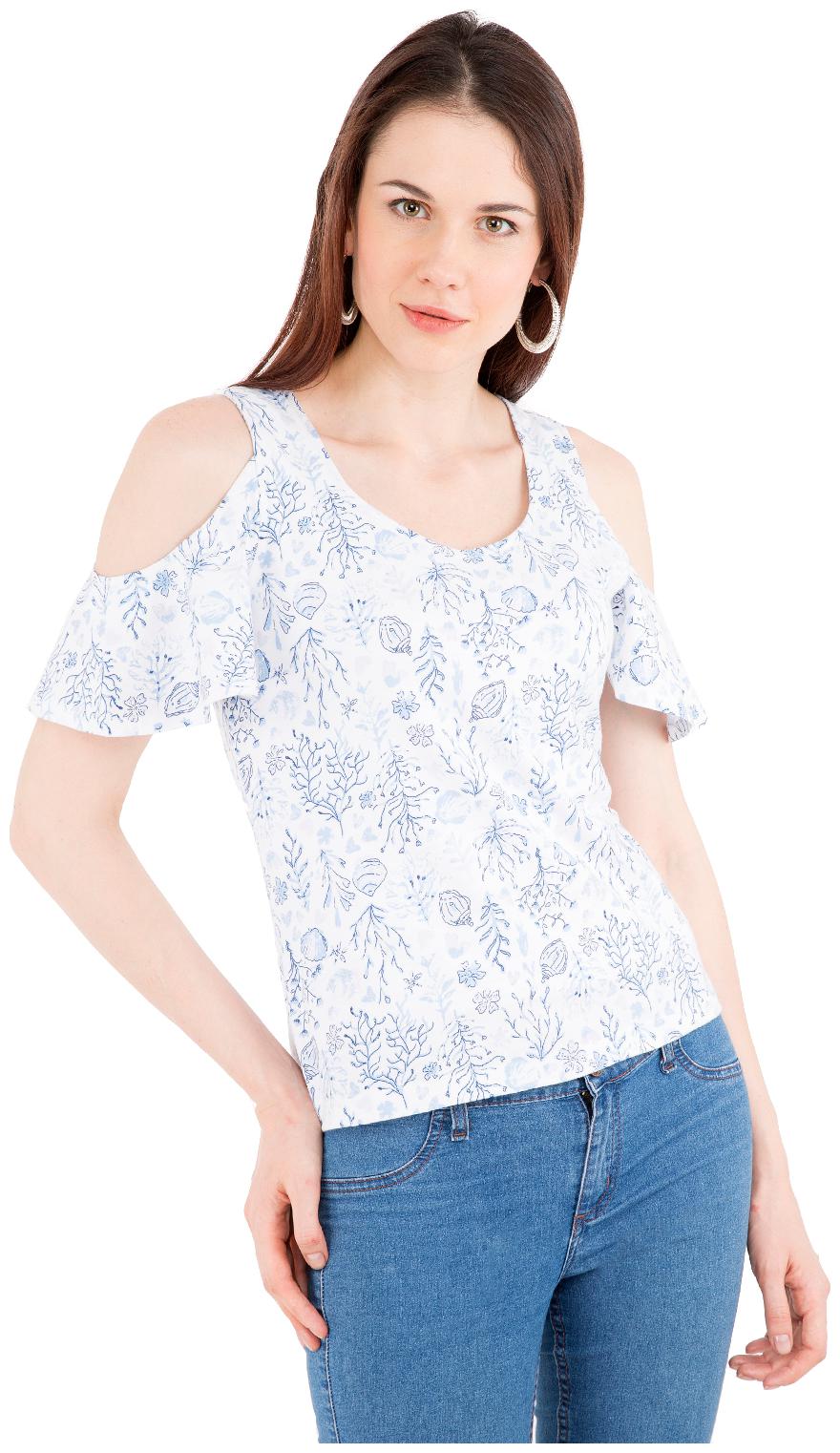 

Rewon fashion Forever Women Printed Regular top - White