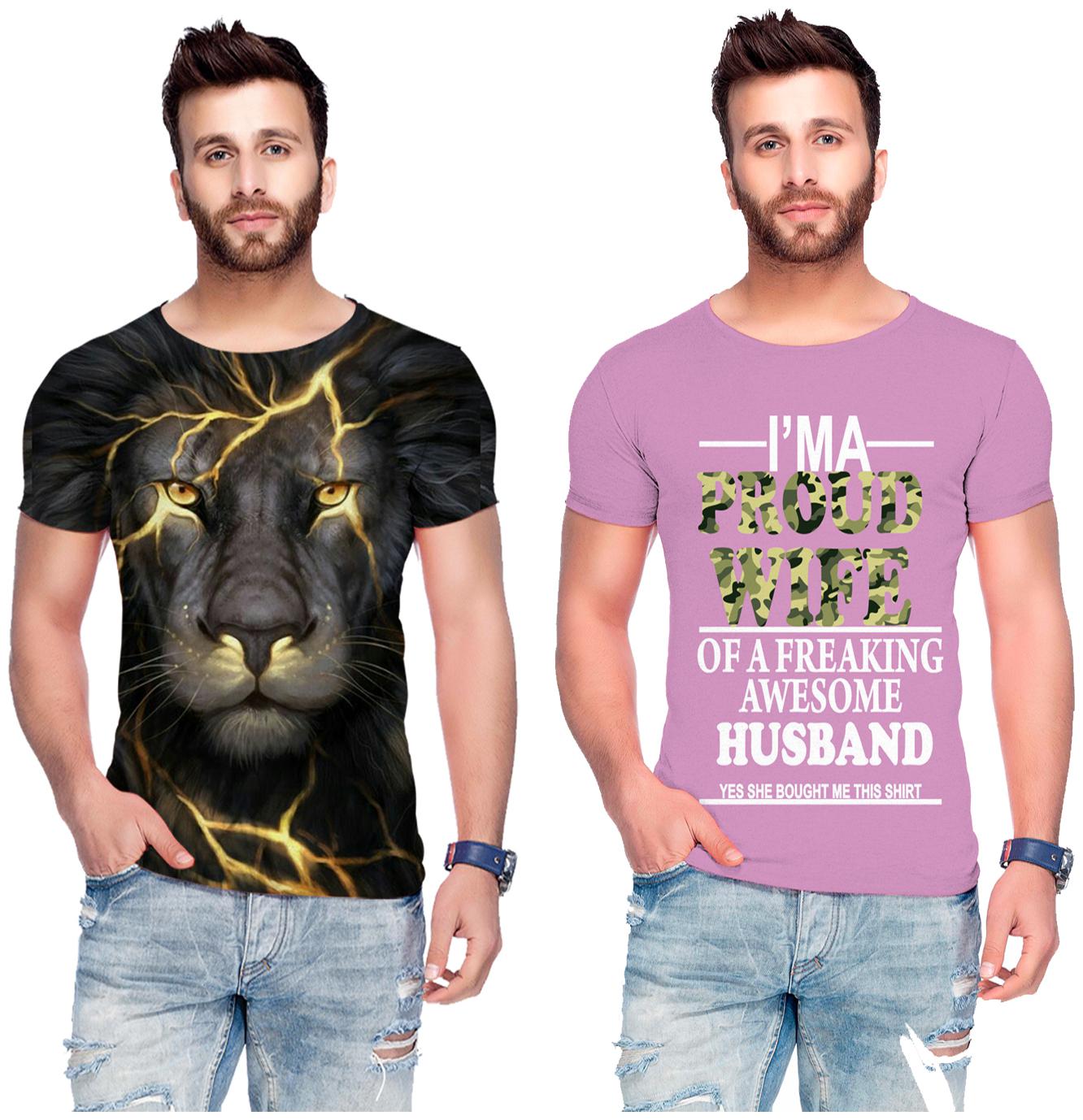

RF RAVES Men Multi Regular fit Polyester Round neck T-Shirt - Pack Of 2