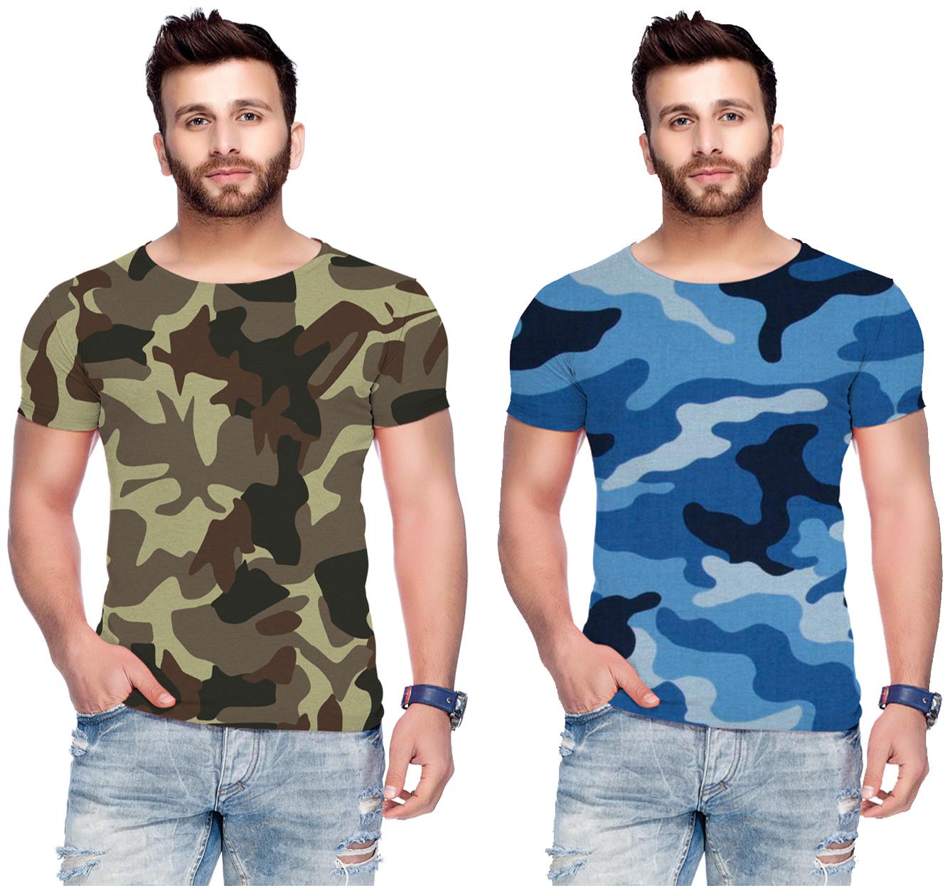 

RF Raves Men s Printed Round Neck T-shirts ( Pack Of 2 )