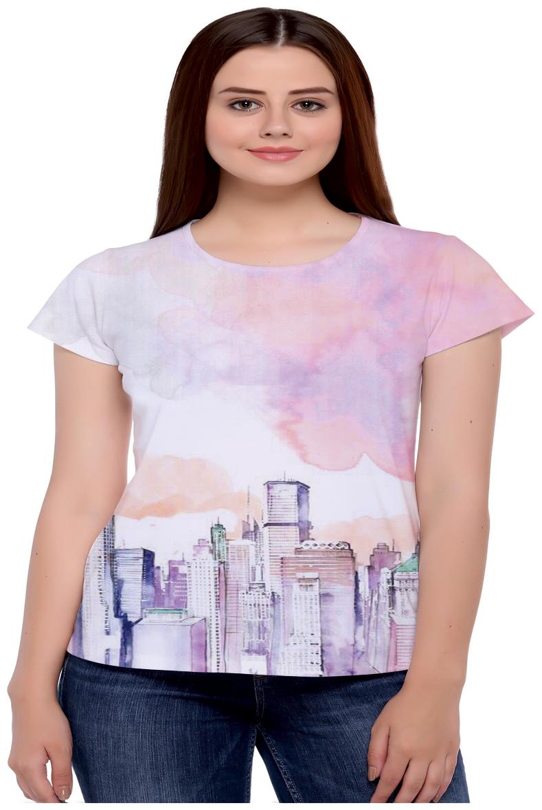 

RF RAVES Women Multi Slim fit Round neck Polyester T shirt