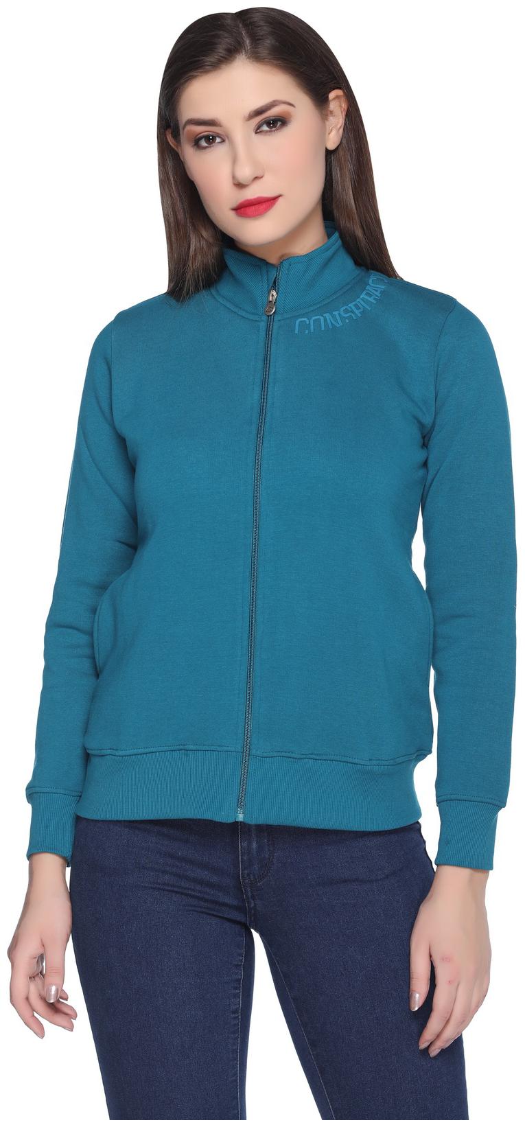 

RF RAVES Women Solid Sweatshirt - Blue