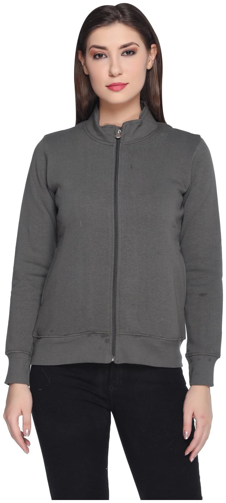 

RF RAVES Women Solid Sweatshirt - Grey