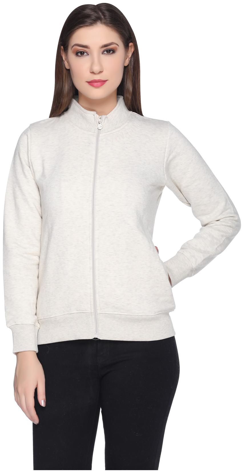 

RF RAVES Women Solid Sweatshirt - Cream