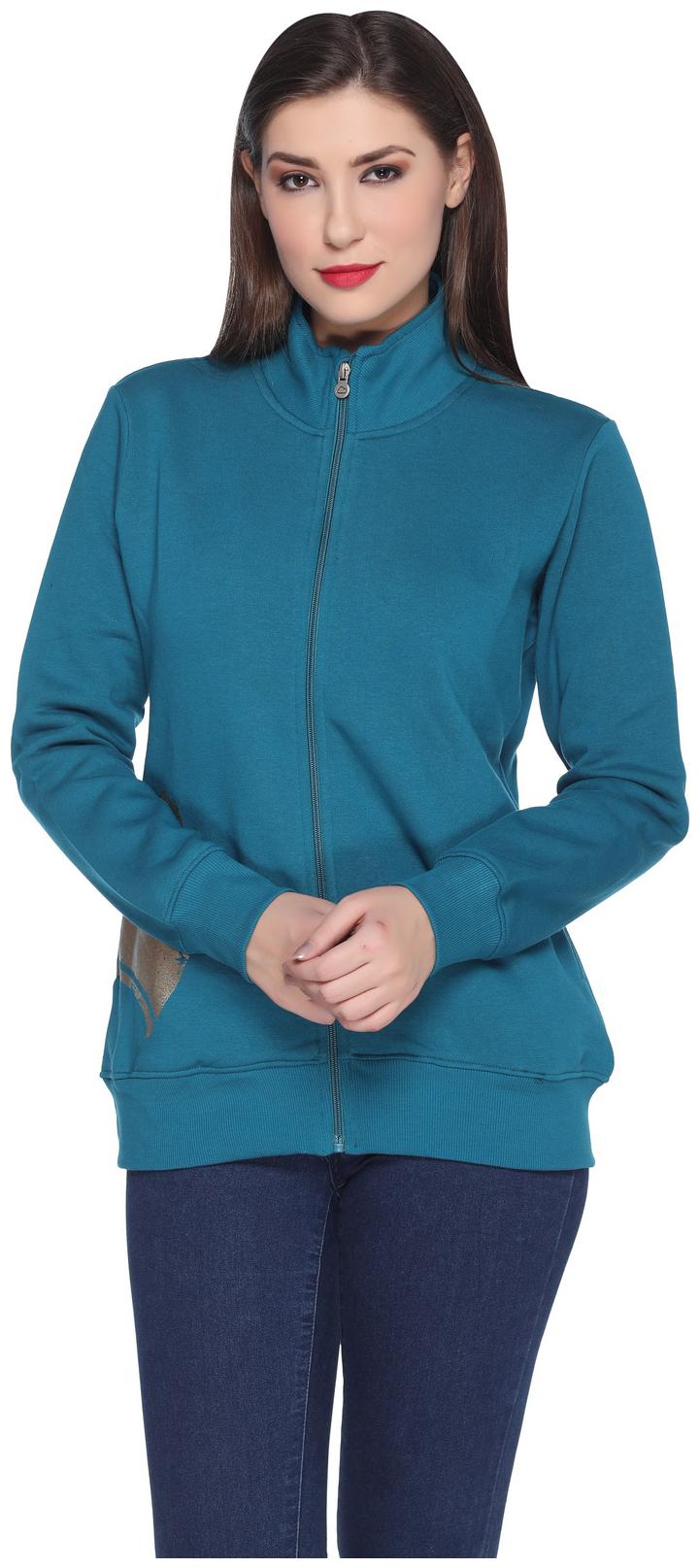 

RF RAVES Women Solid Sweatshirt - Blue