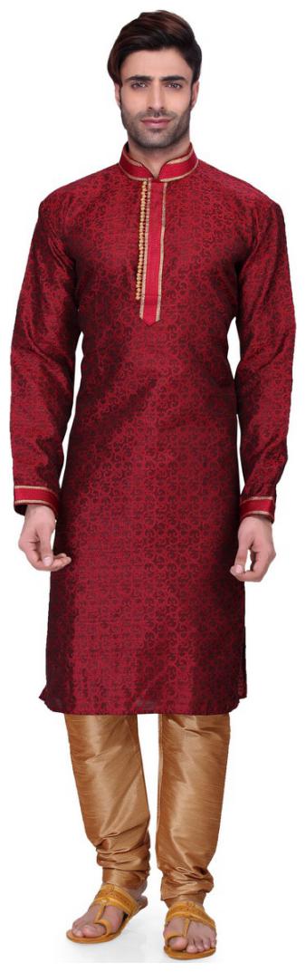 

Rg Designers Men s Full Sleeve Kurta Pyjama Set D6525maroon