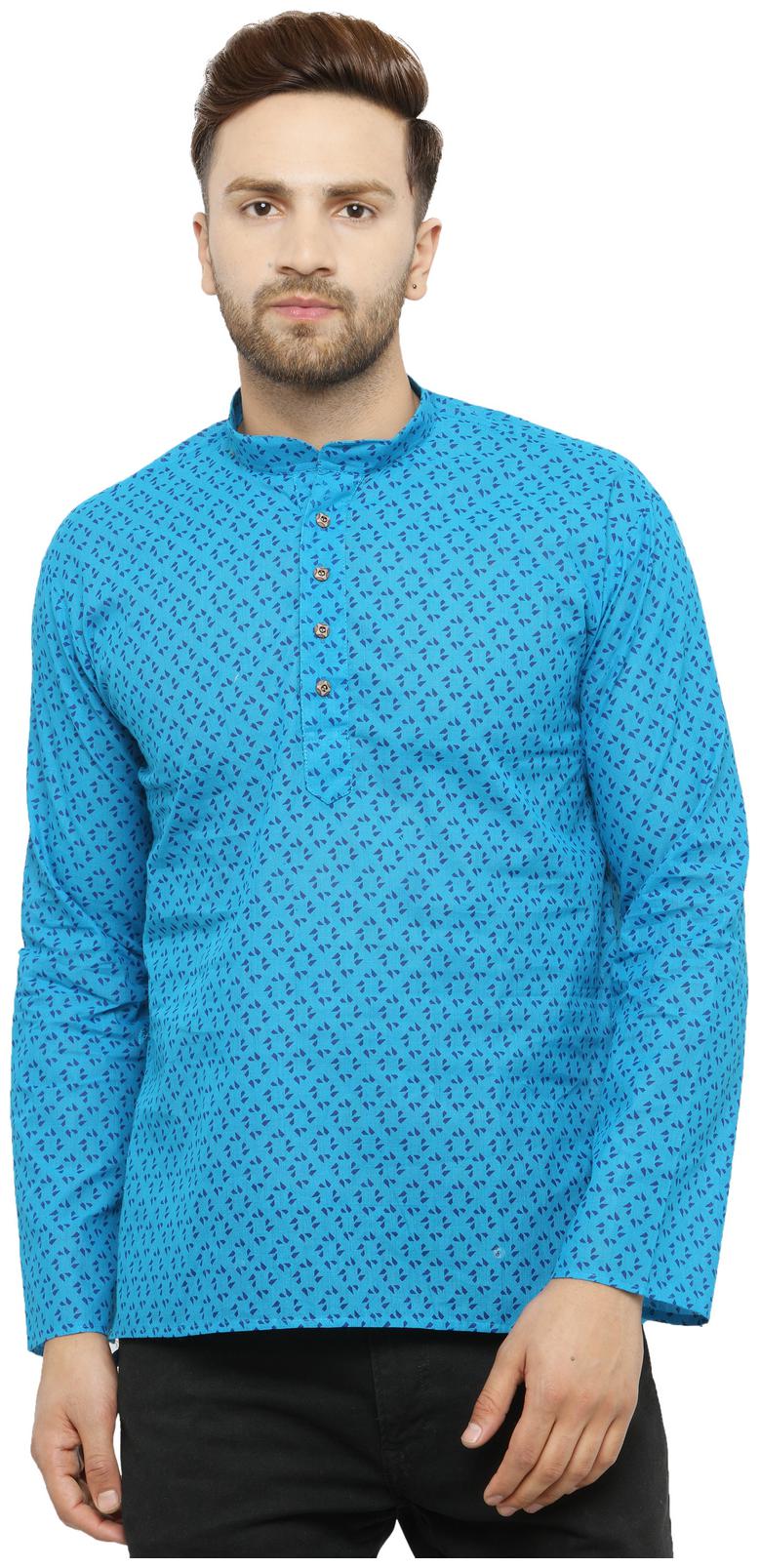 

RG Designers Men Blue Regular Fit Kurta