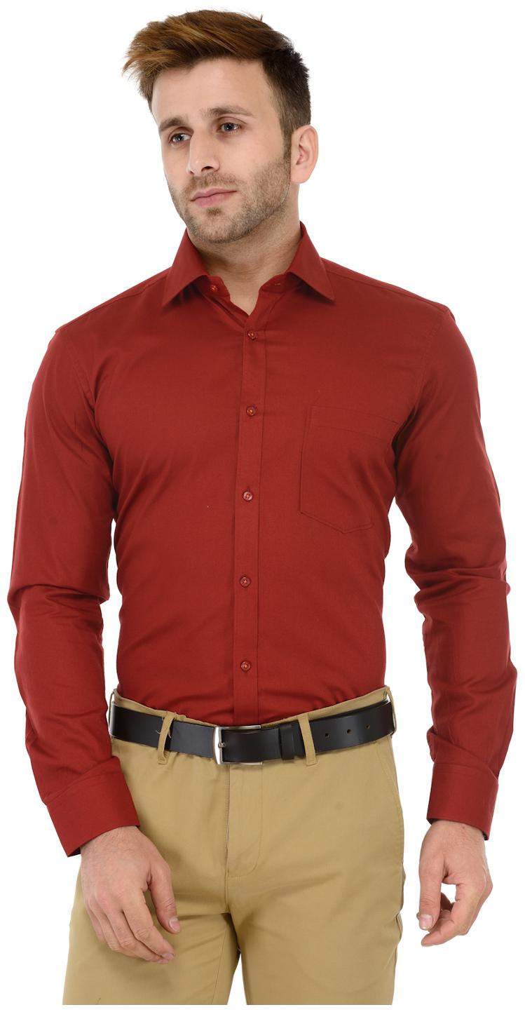 

RG Designers Men Slim fit Formal Shirt - Maroon