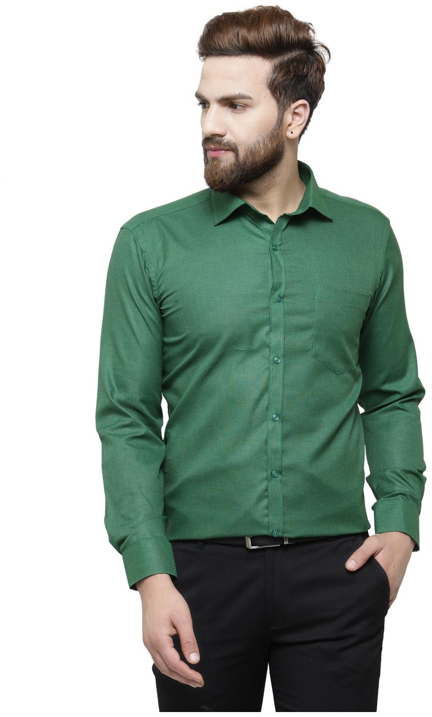 

RG Designers Men Slim fit Formal Shirt - Green