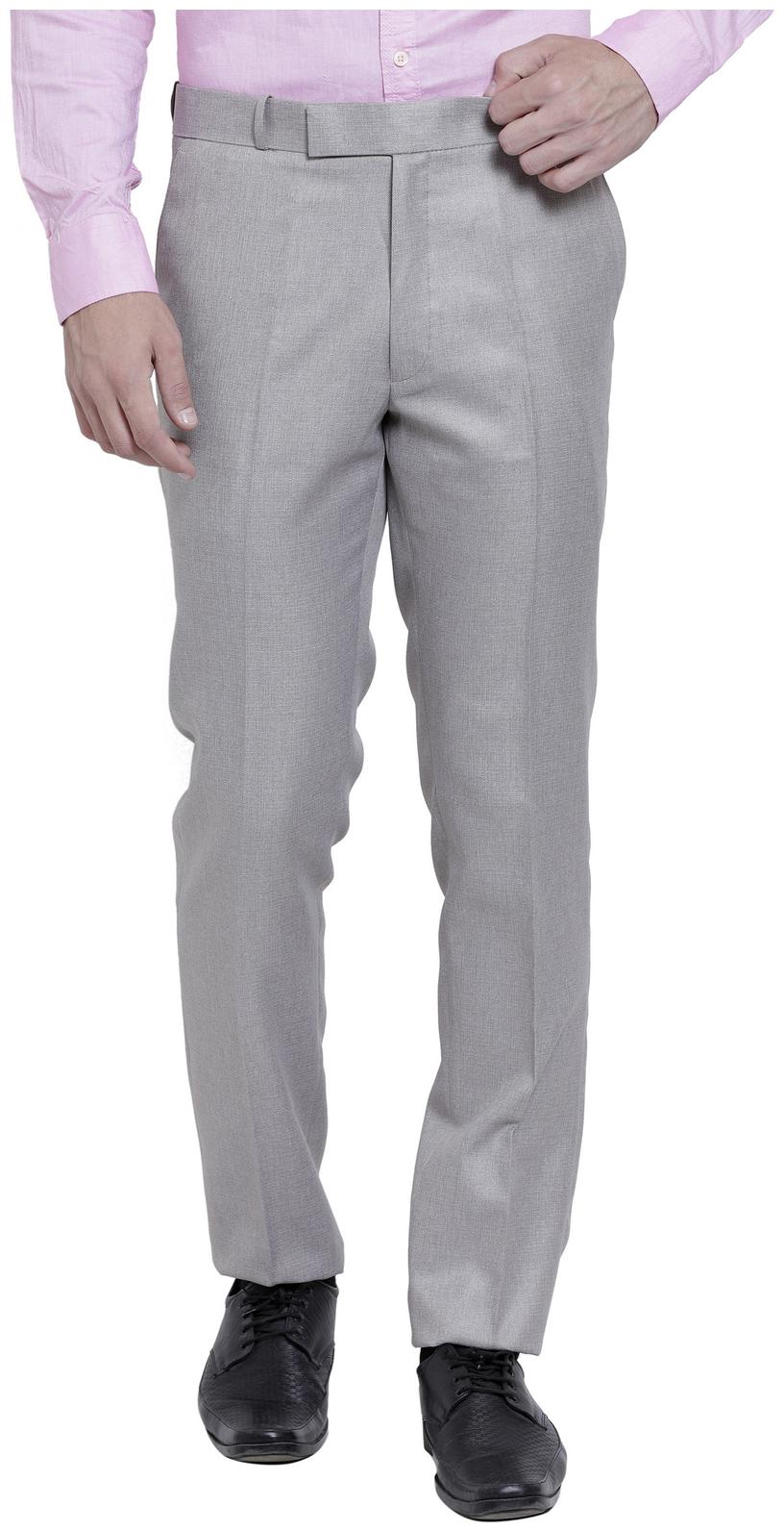 

RG Designers Men Checked Slim Fit Formal Trouser - Grey