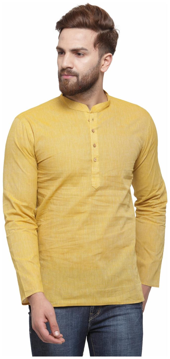

RG Designers Men Yellow Regular Fit Kurta