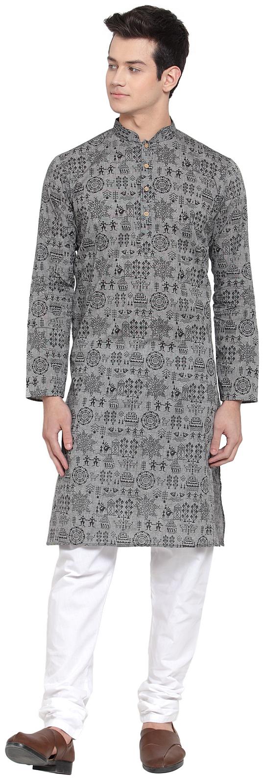 

RG Designers Grey Printed Kurta and Pyjamas