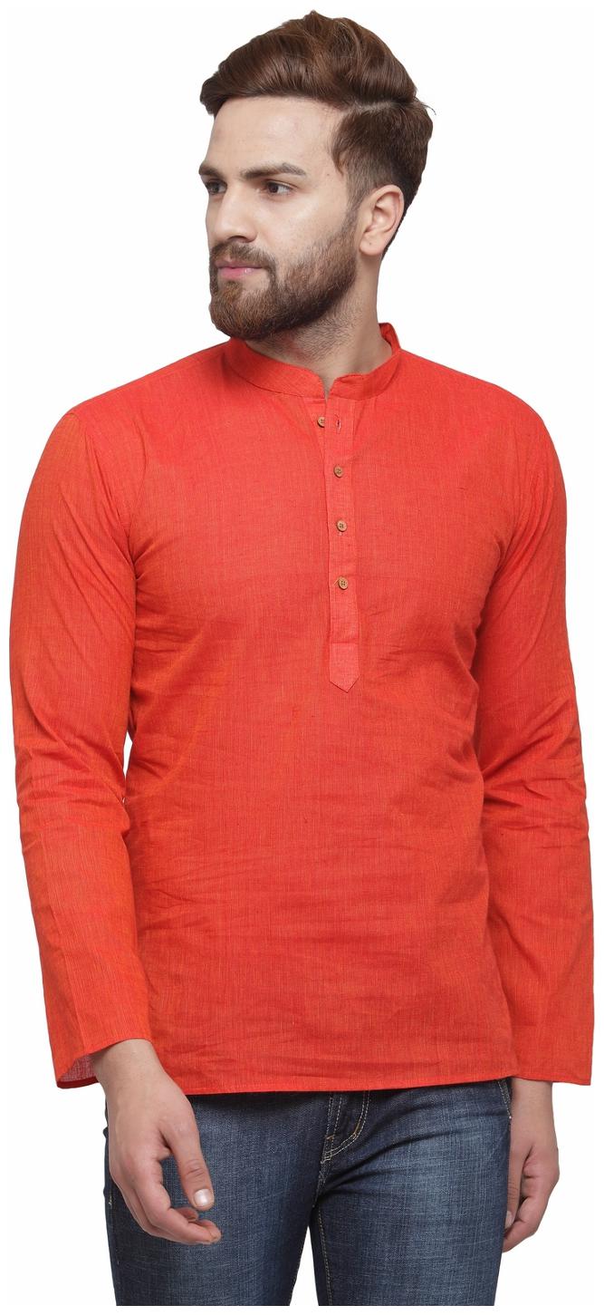

RG Designers Men Pink Regular Fit Kurta