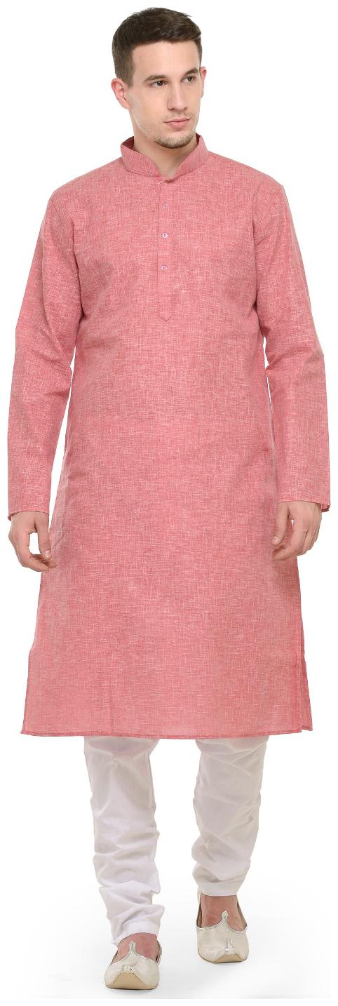 

RG Designers Red White Full Sleeves Kurta Pyjama Set For Men