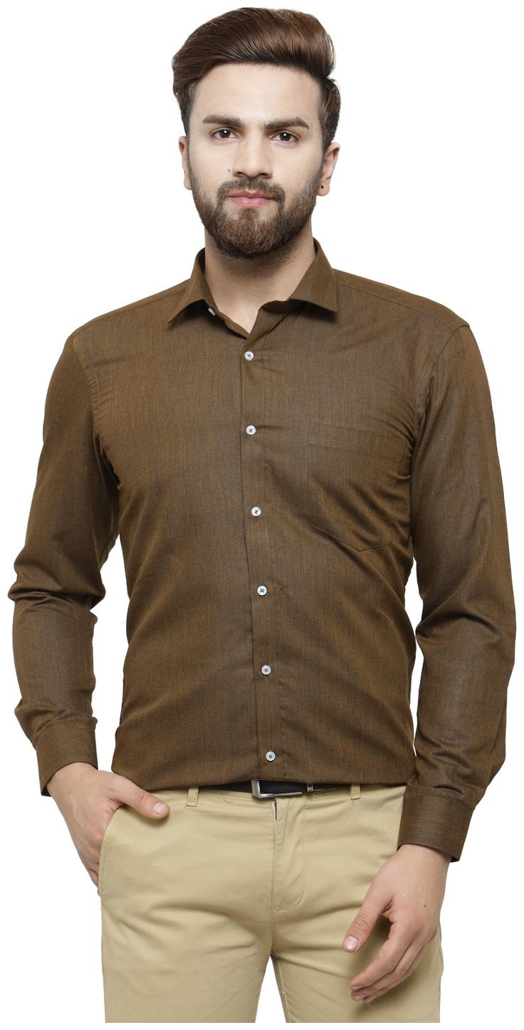 

RG Designers Men Slim fit Formal Shirt - Brown