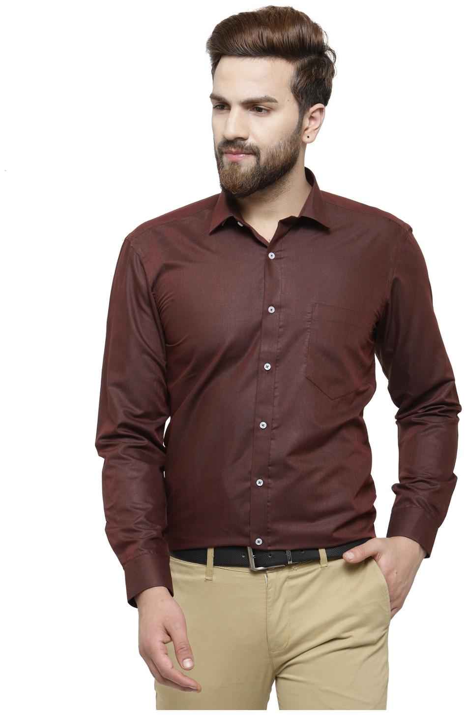 

RG Designers Men Slim fit Formal Shirt - Brown