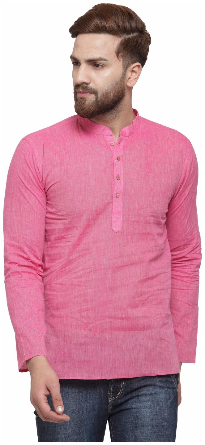 

RG Designers Men Red Regular Fit Kurta