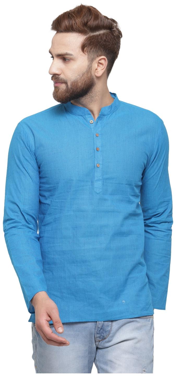 

RG Designers Men Blue Regular Fit Kurta