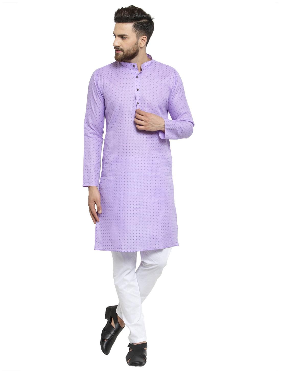

RG Designers Purple Blend Traditional Kurta Pyjama Set for Men