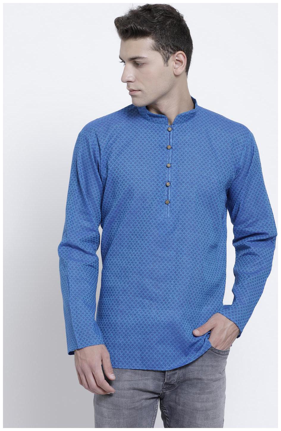 

RG Designers Men Blue Regular Fit Kurta