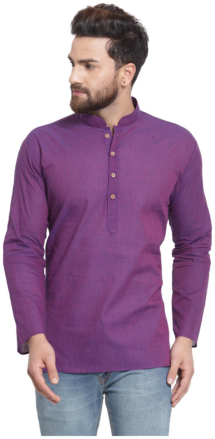 

RG Designers Men Purple Regular Fit Kurta