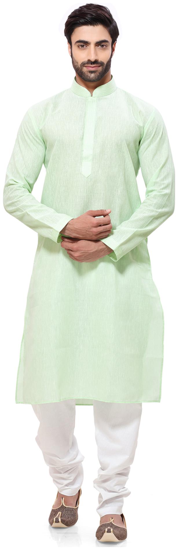 

RG Designers Green Cotton Kurta Pyjamas