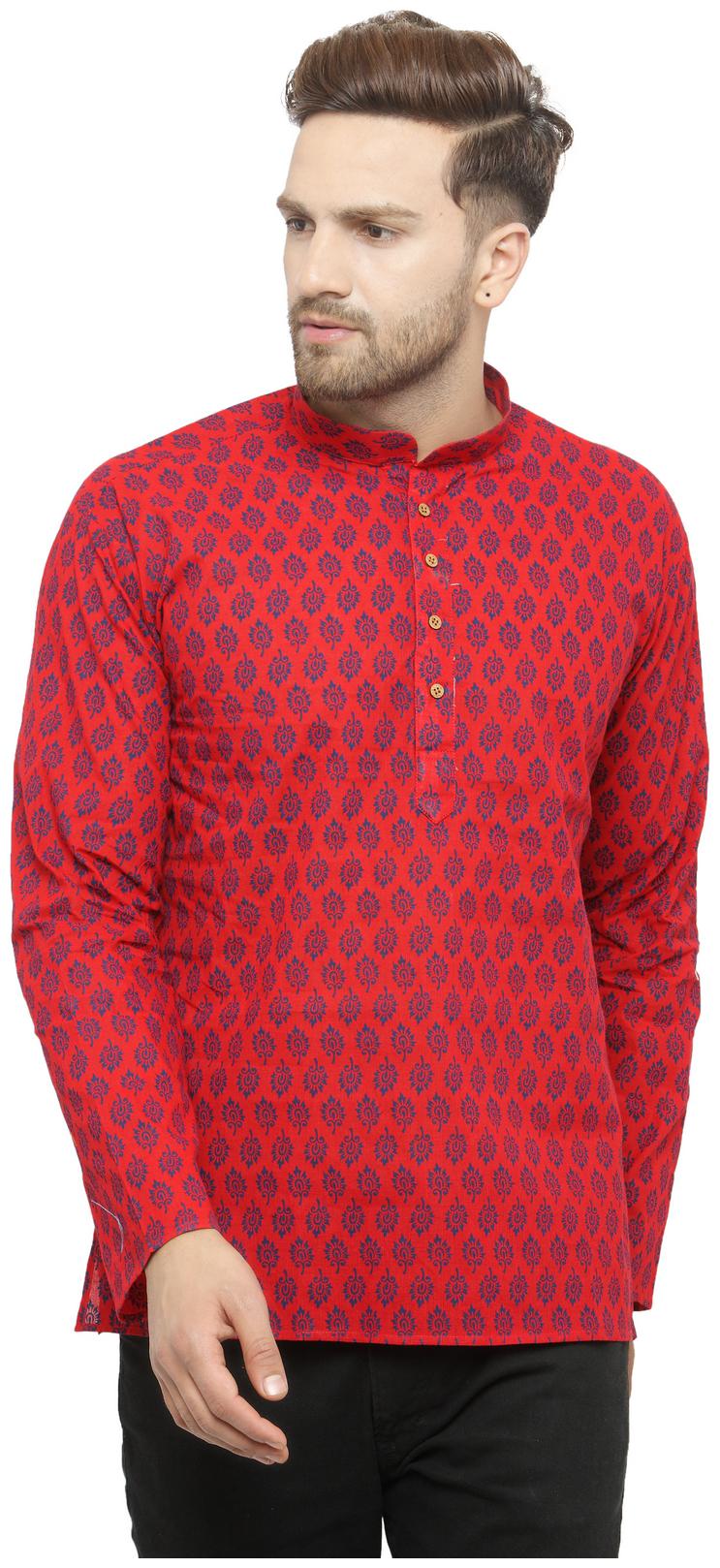 

RG Designers Men Maroon Regular Fit Kurta