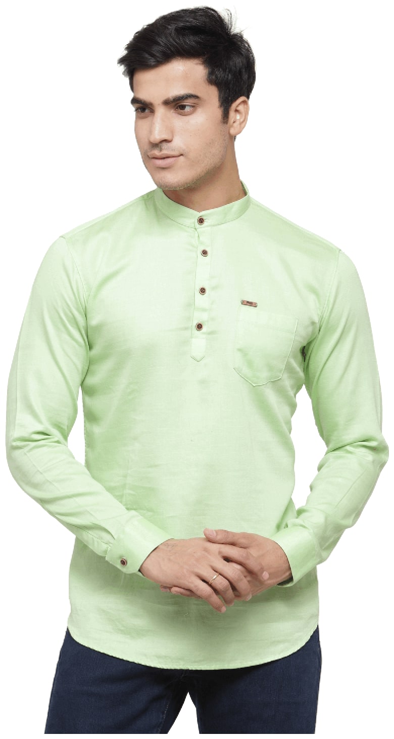 

RG Designers Men Green Slim Fit Kurta