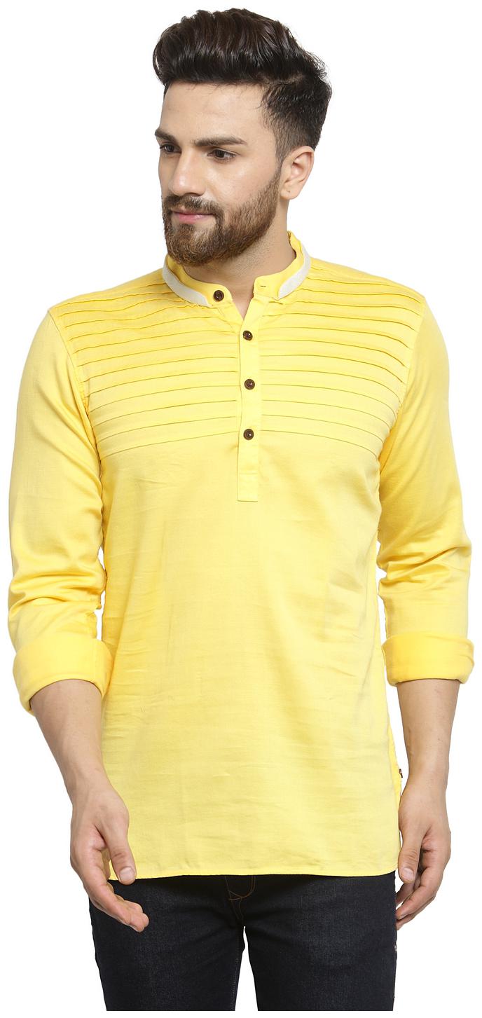 

RG Designers Men Yellow Regular Fit Kurta