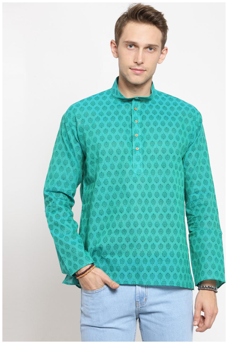 

RG Designers Men Blue Regular Fit Kurta