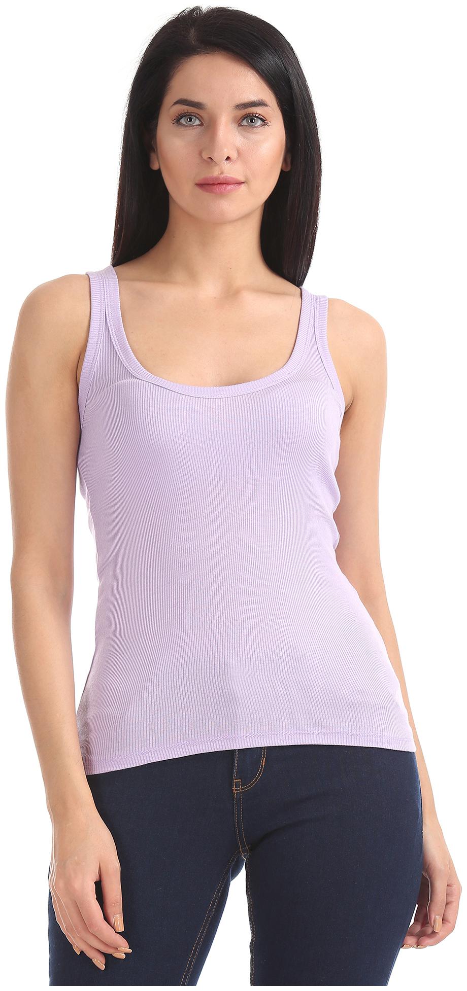

Aeropostale Women Solid Regular top - Purple