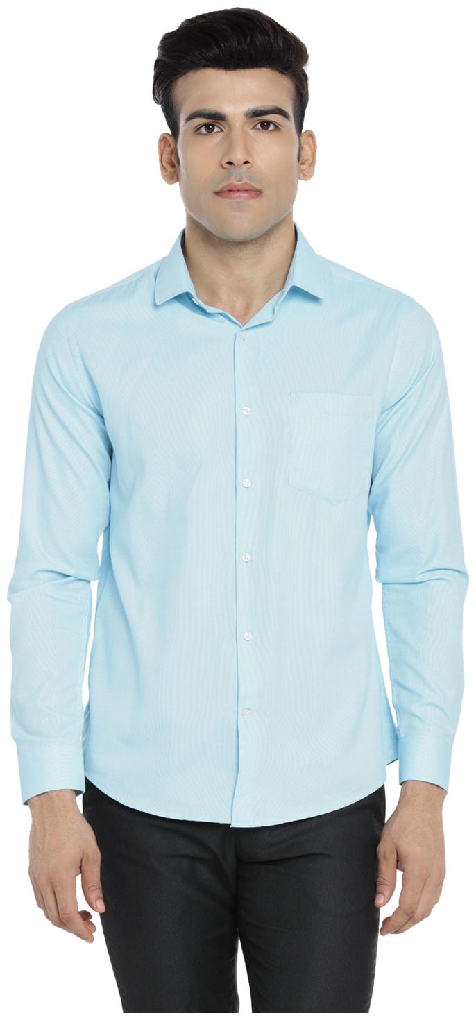 

Richard Parker by Pantaloons Men Blue Solid Regular Fit Casual Shirt