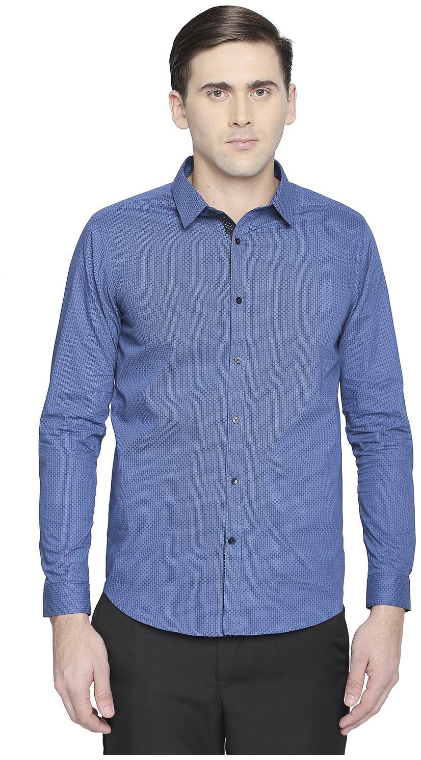 

Richard Parker by Pantaloons Men Blue Printed Slim Fit Casual Shirt