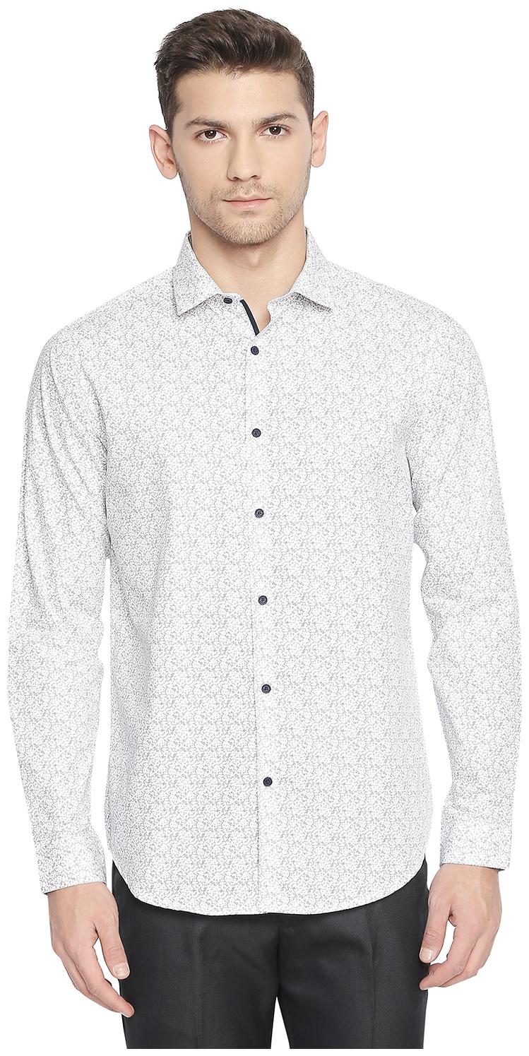 

Richard Parker by Pantaloons Men White Printed Slim Fit Casual Shirt