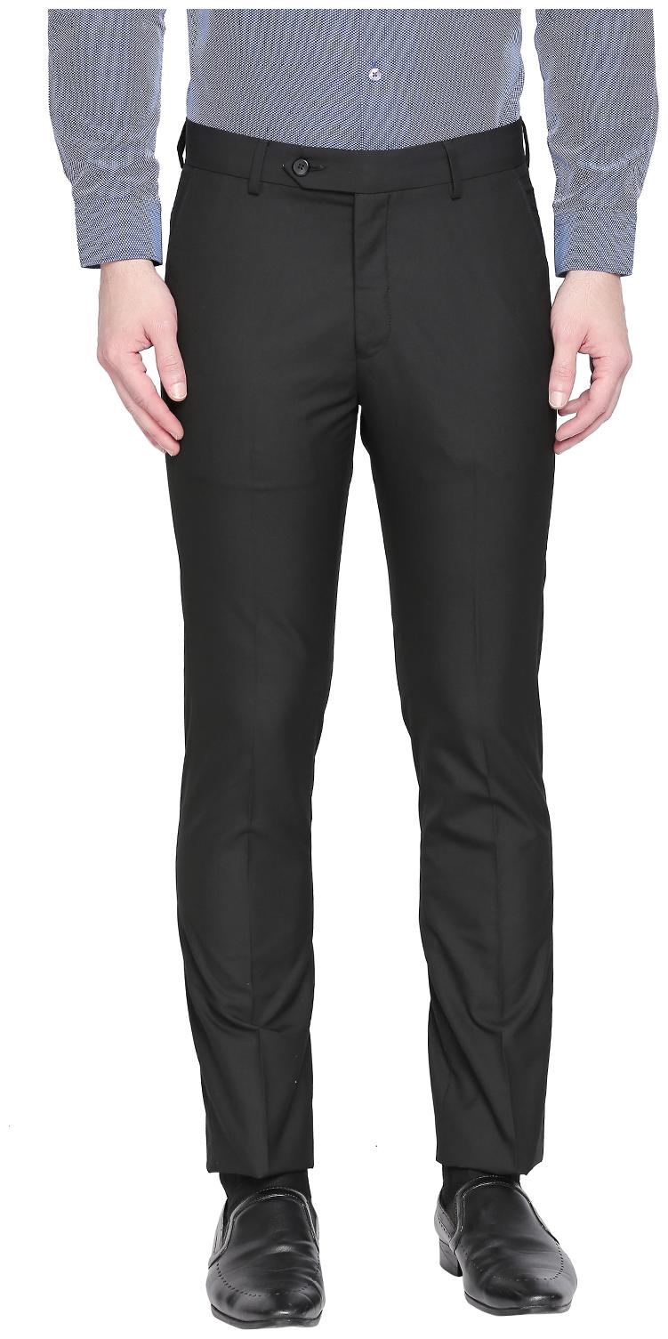 

Richard Parker by Pantaloons Men Black Textured Slim fit Regular trousers