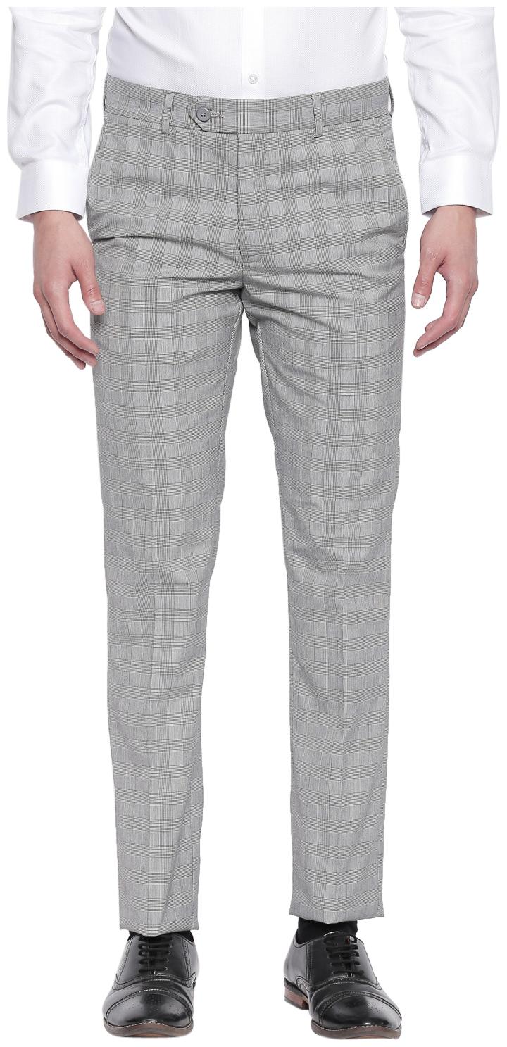 

Richard Parker by Pantaloons Men Checked Slim Fit Formal Trouser - Grey