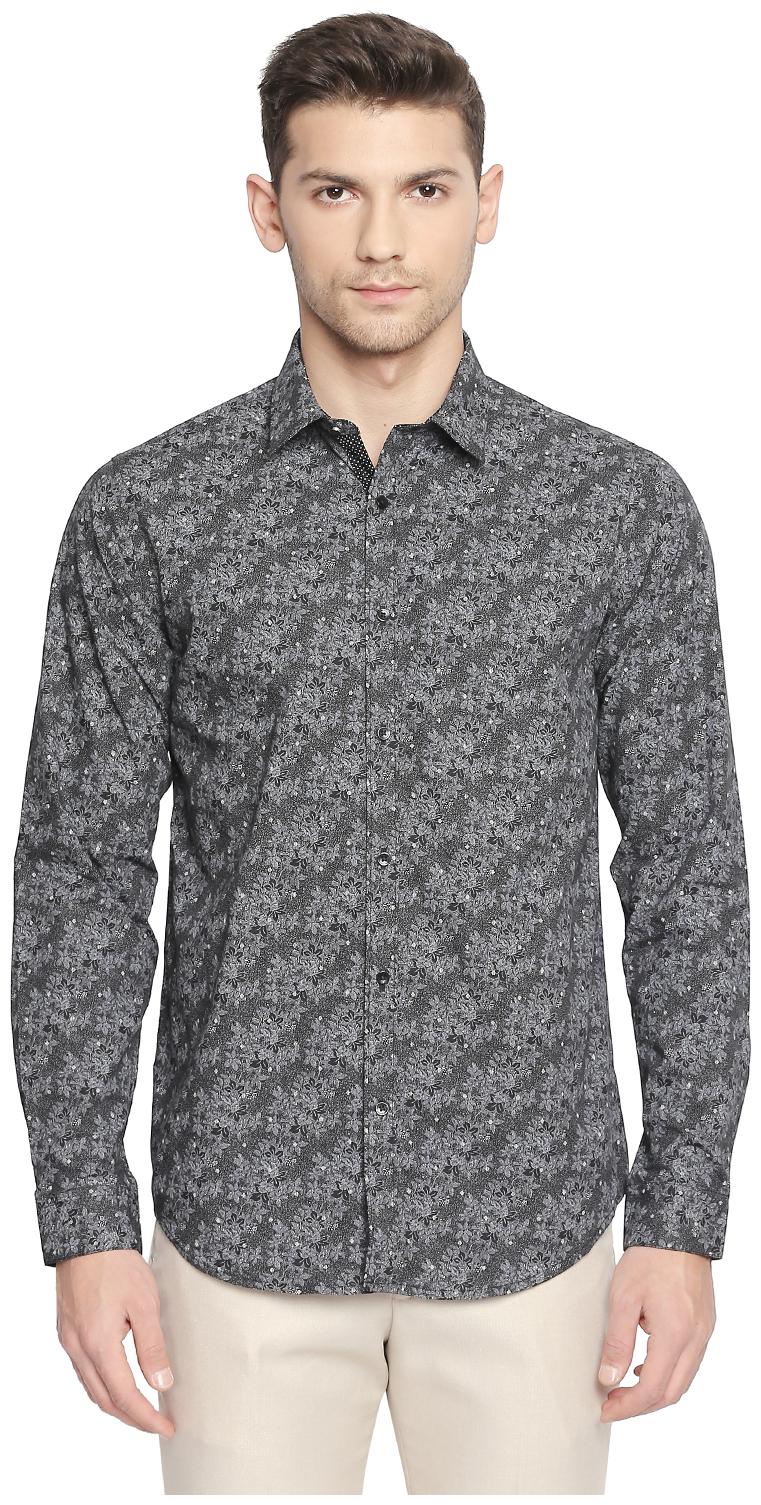 

Richard Parker by Pantaloons Men Black Printed Slim Fit Casual Shirt
