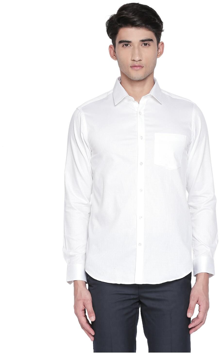 

Richard Parker by Pantaloons Men White Solid Regular Fit Casual Shirt