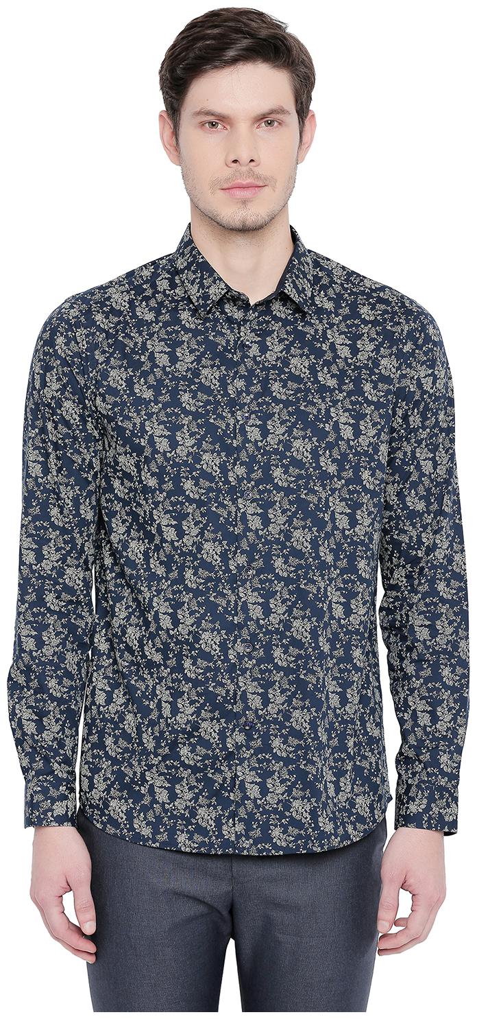 

Richard Parker by Pantaloons Men Blue Printed Slim Fit Casual Shirt